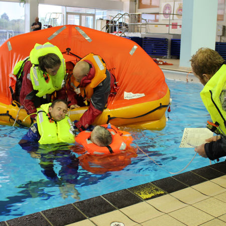 sea survival course in a pool